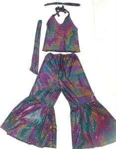 Adult Female Costumes to Hire - Disco Halterneck & Bellbottoms - LADIES